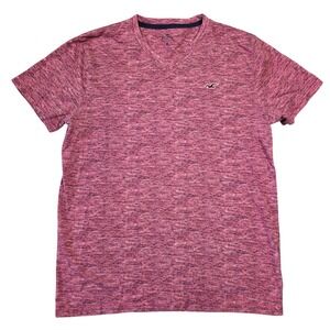 Hollister Mens Size M Heathered Red V-Neck Short‎ Sleeve Y2k Preppy 2000s Surf